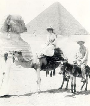 Conan Doyle riding a donkey in Egypt